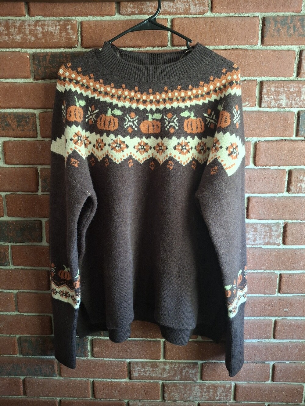 Fall sweater Grace & Karma Brown and orange pumpkin sweater